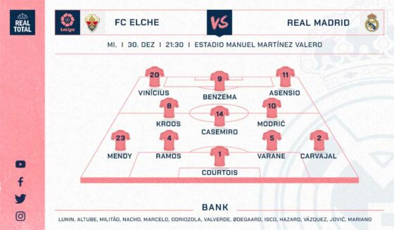 Real Madrids voraussichtliche Startelf gegen FC Elche