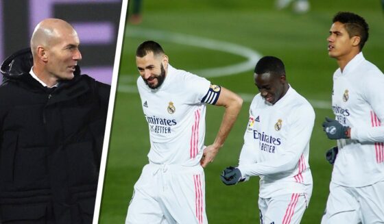Zinédine Zidane, Karim Benzema, Ferland Mendy und Varane