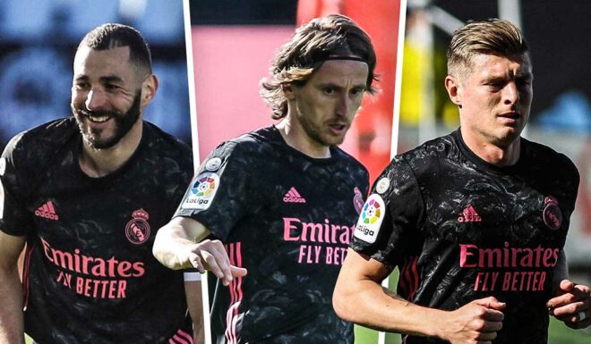 Benzema, Modrić und Kroos Karim Benzema Luka Modric Toni Kroos