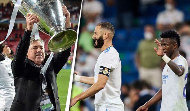 Ancelotti, Benzema und Vinícius Ancelotti, Benzema Vinícius
