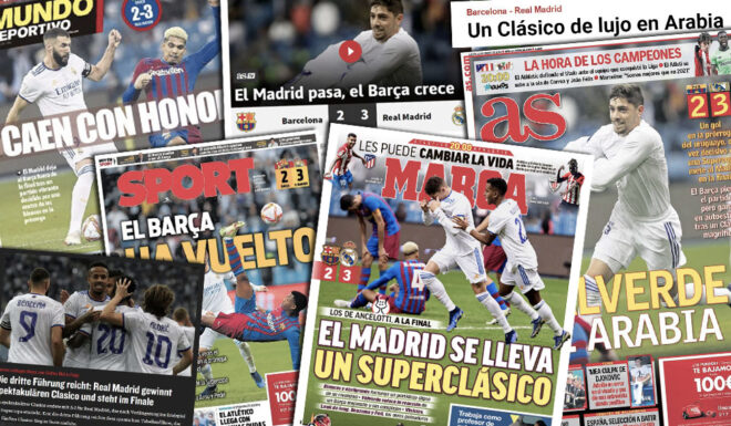Clásico Supercopa Pressestimmen Real Madrid Barcelona
