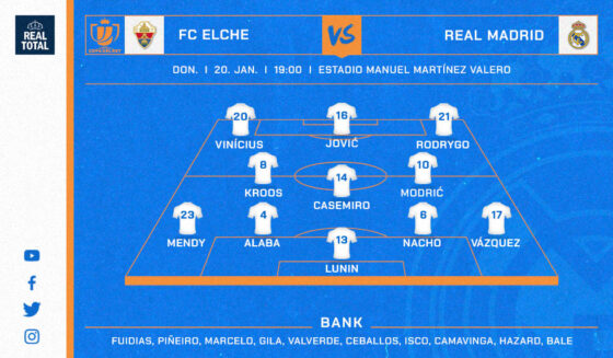 Real Madrids voraussichtliche Startelf gegen den FC Elche Real Madrids voraussichtliche Startelf gegen den FC Elche