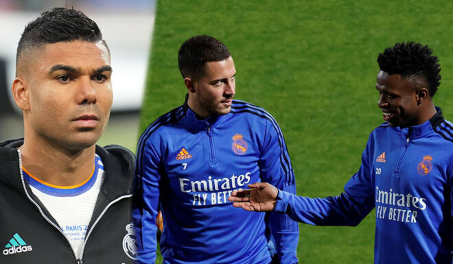 Casemiro Eden Hazard Vinicius Junior Real Madrid