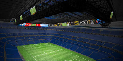 Estadio Santiago Bernabéu Real Madrid Umbau Video LED Leinwand Anzeige