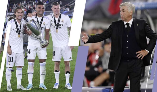 Kroos, Casemiro, Modric, Ancelotti