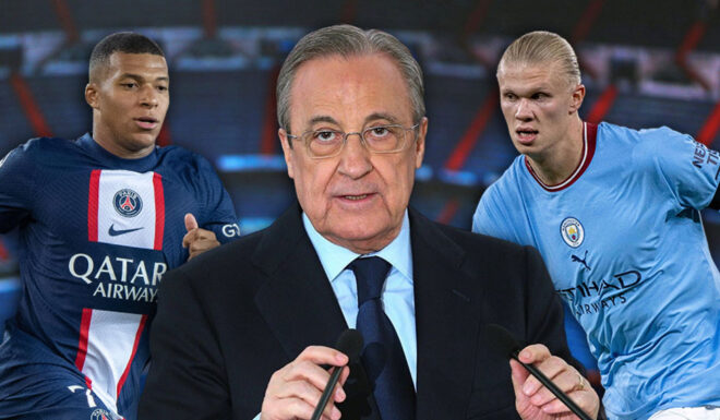 Florentino Perez Real Madrid Kylian Mbappé Erling Haaland