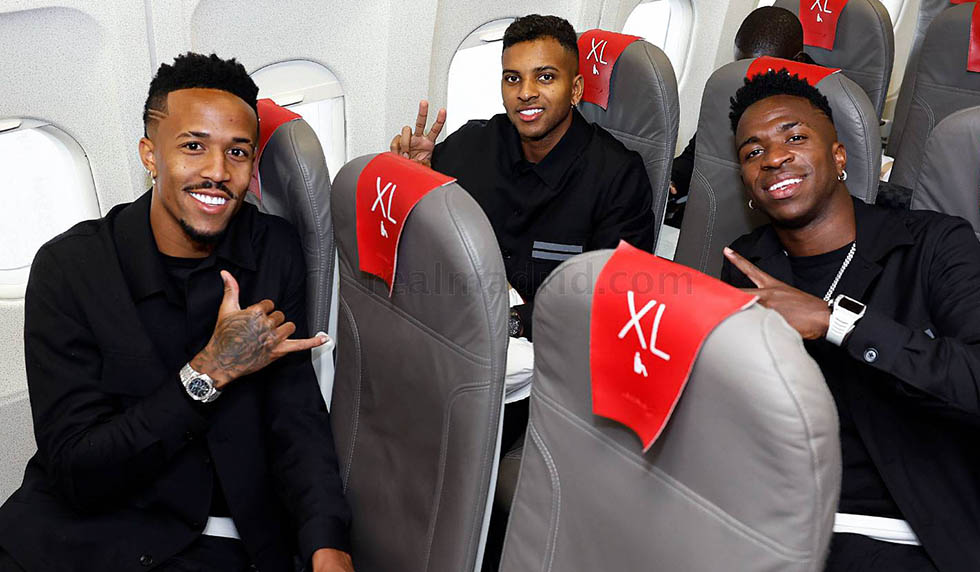 militao rodrygo vinicius flugzeug reise