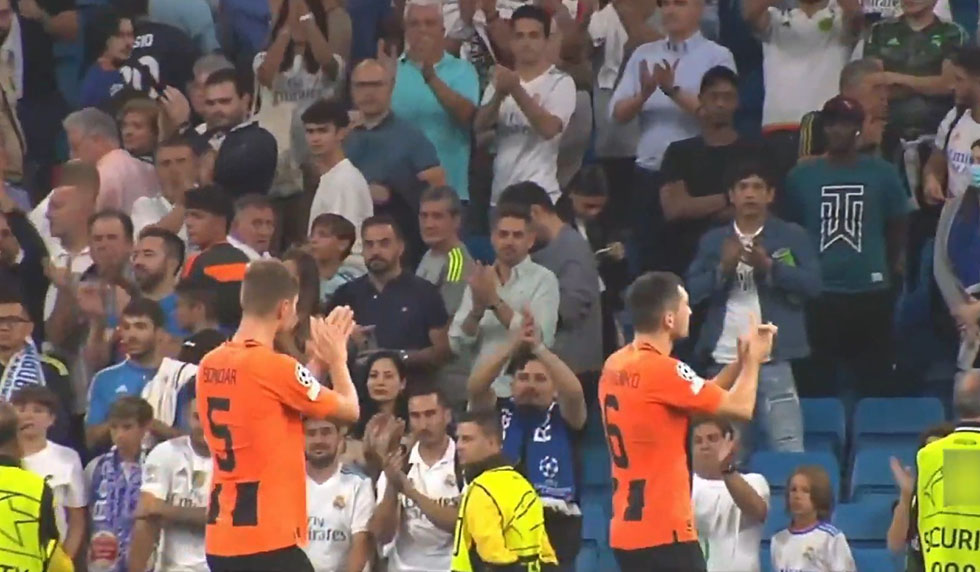 shakhtar donetsk fans bernabeu applaus real madrid