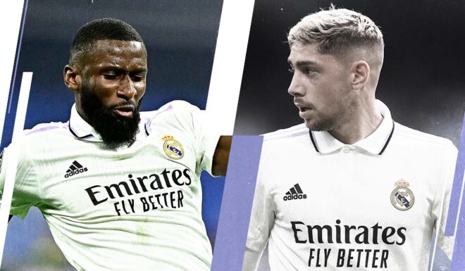 Antonio Rüdiger Federico Valverde Real Madrid Antonio Rüdiger Federico Valverde Real Madrid