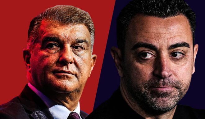 Joan Laporta Xavi Hernandez Joan Laporta Xavi Hernandez