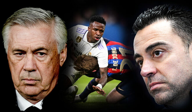 Carlo Ancelotti Xavi Hernandez Carlo Ancelotti Xavi Hernández Real Madrid FC Barcelona