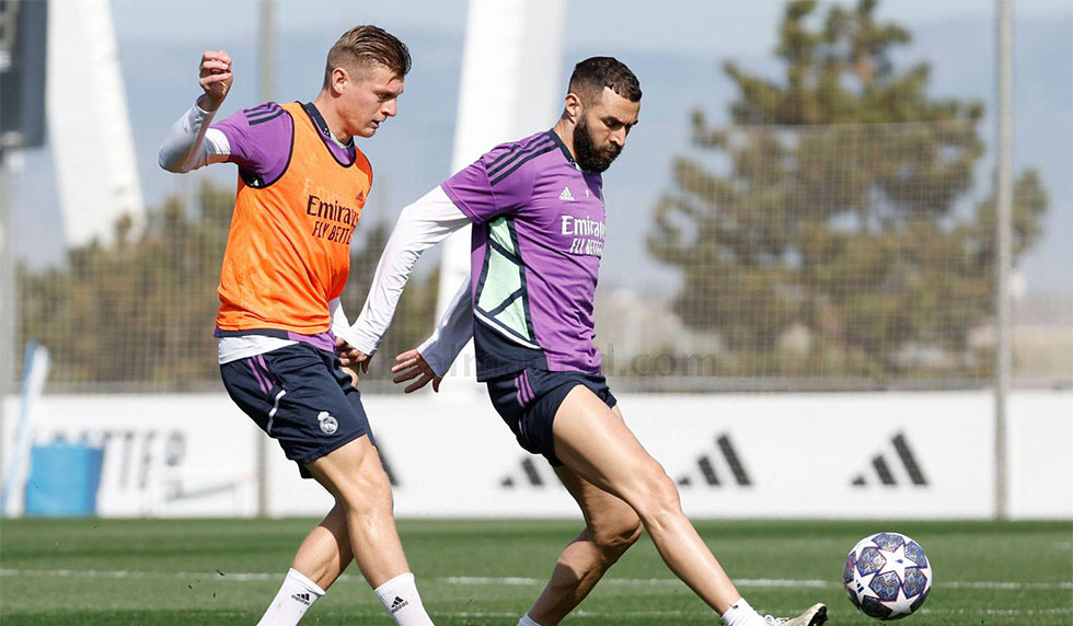 karim benzema toni kroos real madrid training