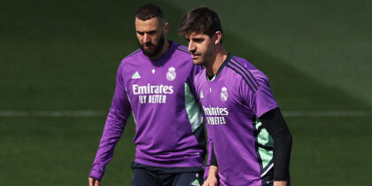 Thibaut Courtois Karim Benzema Real Madrid Training