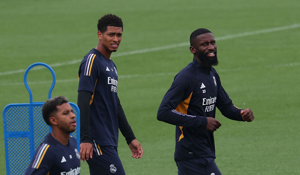 Real Madrid Training Jude Bellingham Antonio Rüdiger