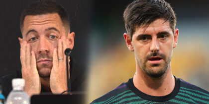 Eden Hazard Thibaut Courtois Real Madrid