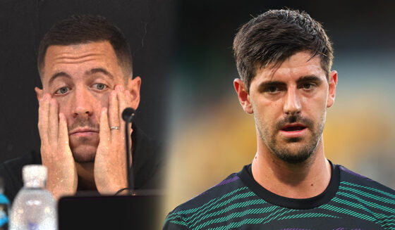 Eden Hazard Thibaut Courtois Real Madrid