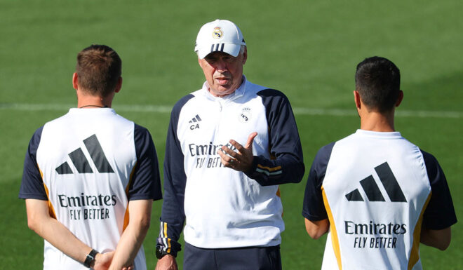 Carlo Ancelotti Real Madrid Training