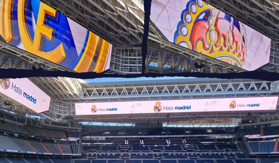 Estadio Santiago Bernabéu Real Madrid Umbau 360 Grad Videoanzeigetafel