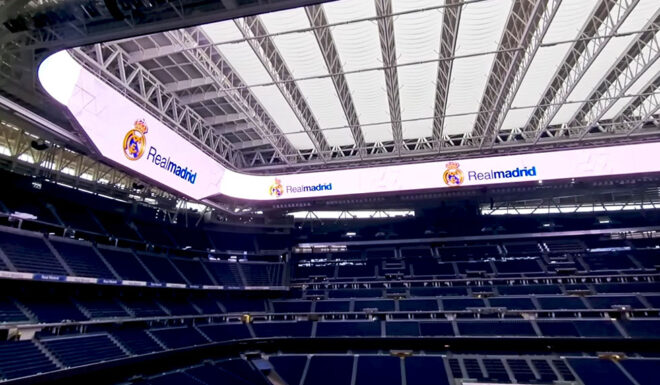 Estadio Santiago Bernabéu Real Madrid Umbau 360 Grad Videoanzeigetafel