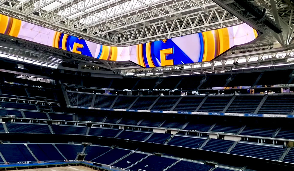 Estadio Santiago Bernabéu Real Madrid Umbau 360 Grad Videoanzeigetafel