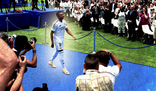 Kylian Mbappé Real Madrid Präsentation Vorstellung Bernabéu