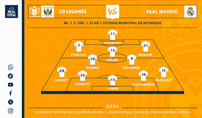 Startelf vs. Leganes Copa