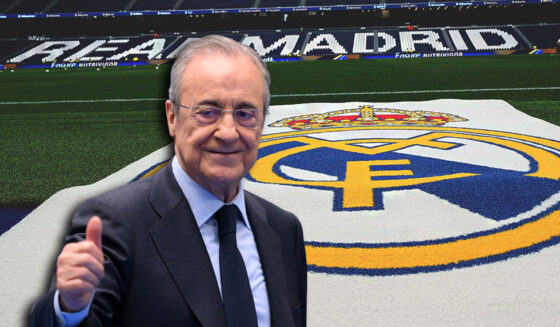 Florentino Pérez Estadio Santiago Bernabeu Real Madrid Wappen Logo Schriftzug