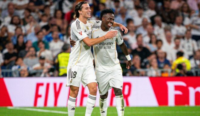 Álvaro Carreras und Vinícius Júnior Real Madrid vs. RCD Mallorca