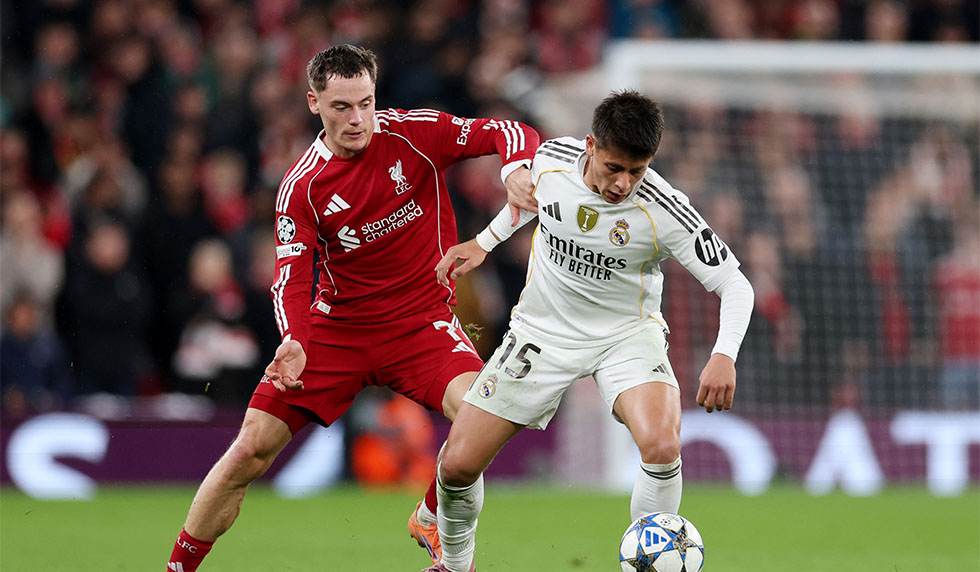 Arda Güler Liverpool FC v Real Madrid C.F. - UEFA Champions League 2025/26 League Phase MD4